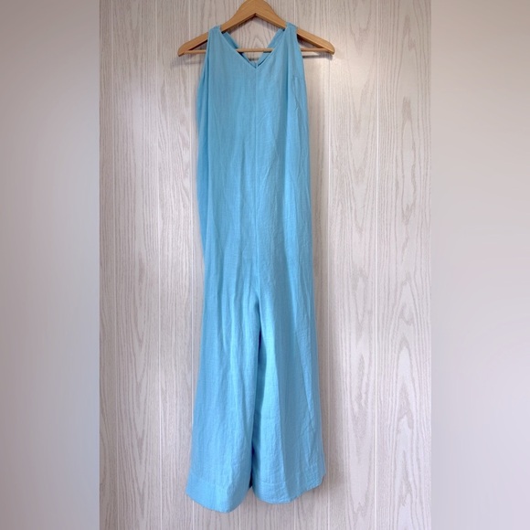 Tiffany blue LOFT BEACH jumpsuit size medium NWT - Picture 4 of 7